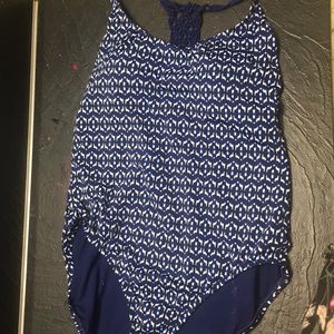 Bathing suit blue and white